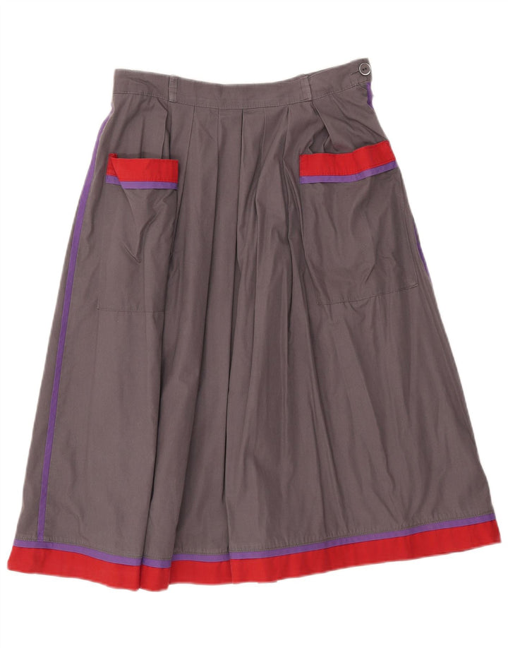 Vintage Damen ausgestellter Rock EU 40 Medium W28 Grau Colourblock