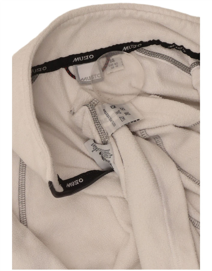 Musto Damen-Fleecepullover mit Reißverschluss am Hals, UK 14, Größe L, Weiß, Polyester