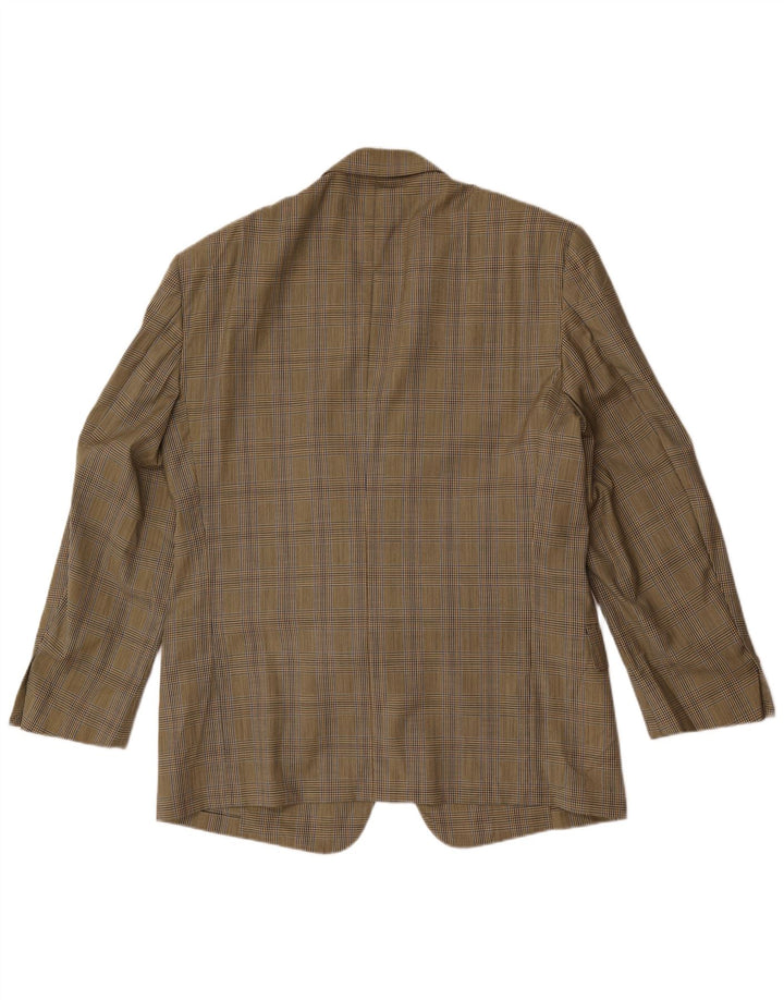 Valentino Herren 2-Knopf-Blazerjacke IT 56 3XL Beige Hahnentrittmuster