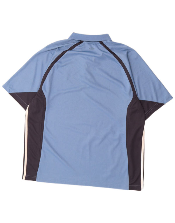 Adidas Herren Poloshirt UK 46/48 XL Blau Colourblock Polyester