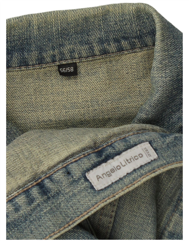 ANGELO LITRICO Herren Jeansjacke IT 56 3XL Blaue Baumwolle