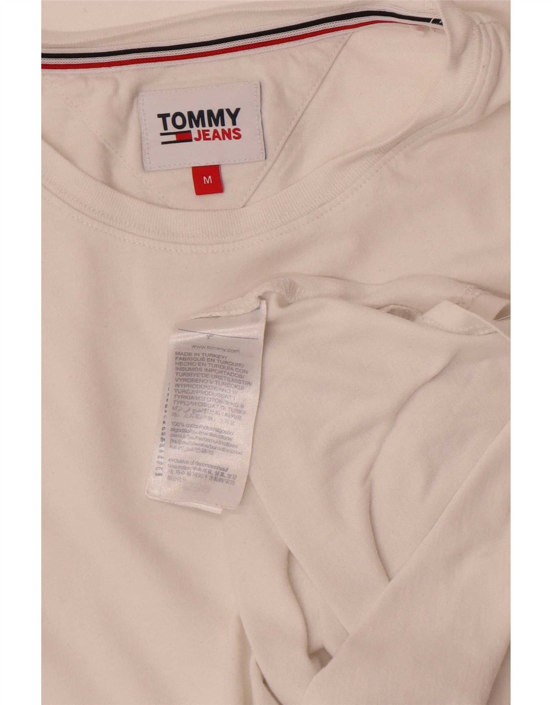 Tommy Hilfiger Damen T-Shirt Top UK 12 Mittelweiße Baumwolle
