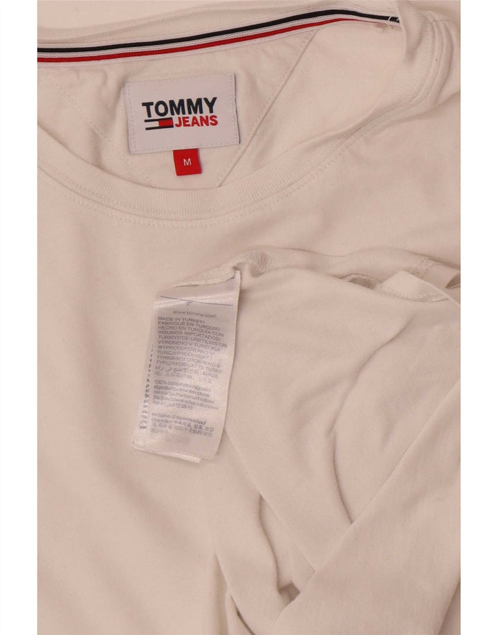 Tommy Hilfiger Damen T-Shirt Top UK 12 Mittelweiße Baumwolle