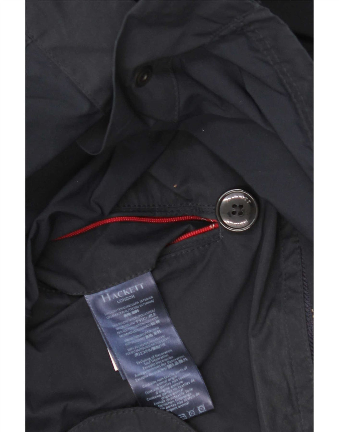 Hackett Herren-Zweireihermantel, UK 38, mittelmarineblaues Nylon
