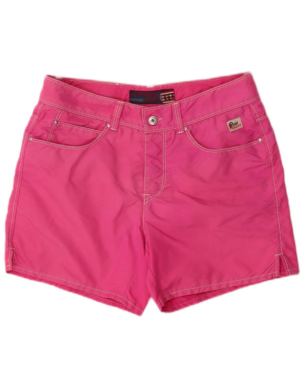 Roy Rogers Mens Seven Bell Swimming Shorts Medium  Pink Nylon