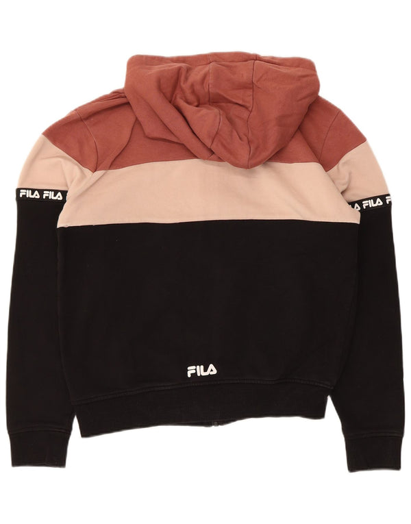 Fila Damen-Kapuzenpullover mit Reißverschluss, Gr. 10, klein, mehrfarbig, Farbblock