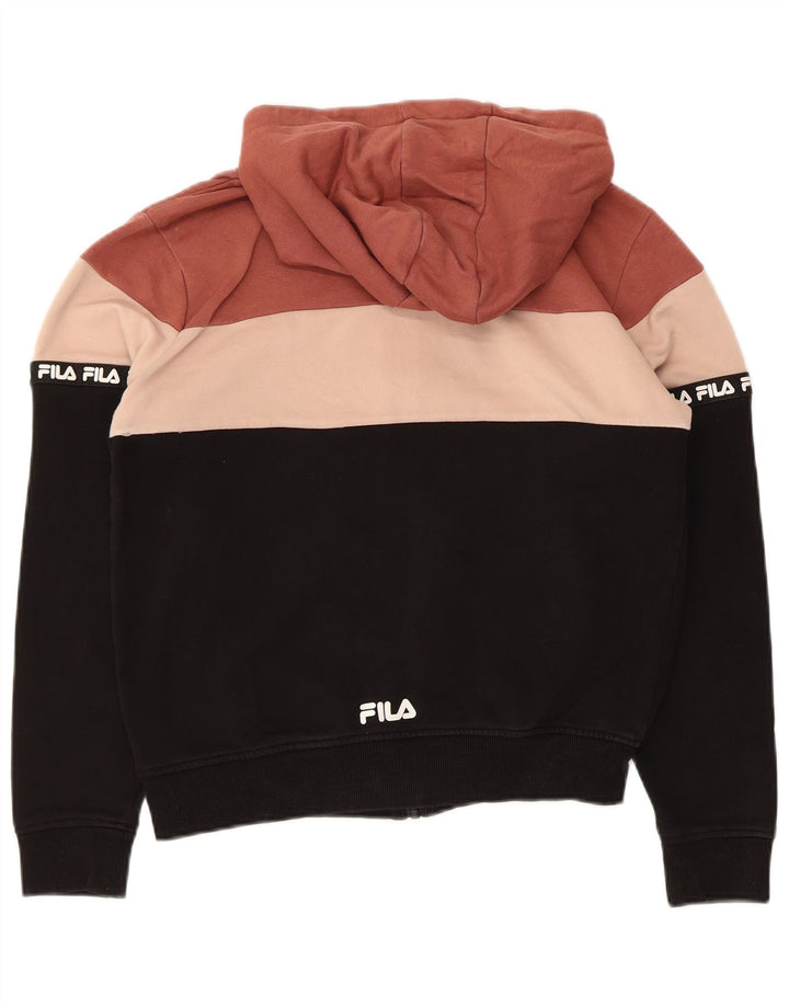 Fila Damen-Kapuzenpullover mit Reißverschluss, Gr. 10, klein, mehrfarbig, Farbblock