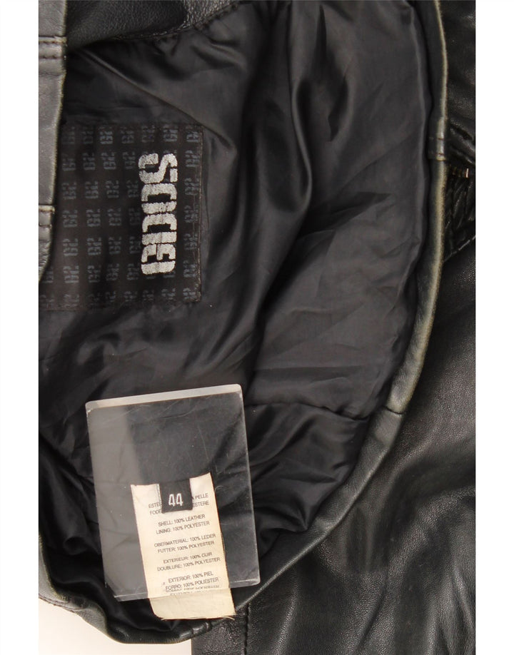 Vintage Damen Lederjacke IT 44 Mittelschwarzes Leder