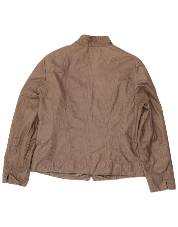 Canda Damen Crop Lederjacke UK 16 Large Braun