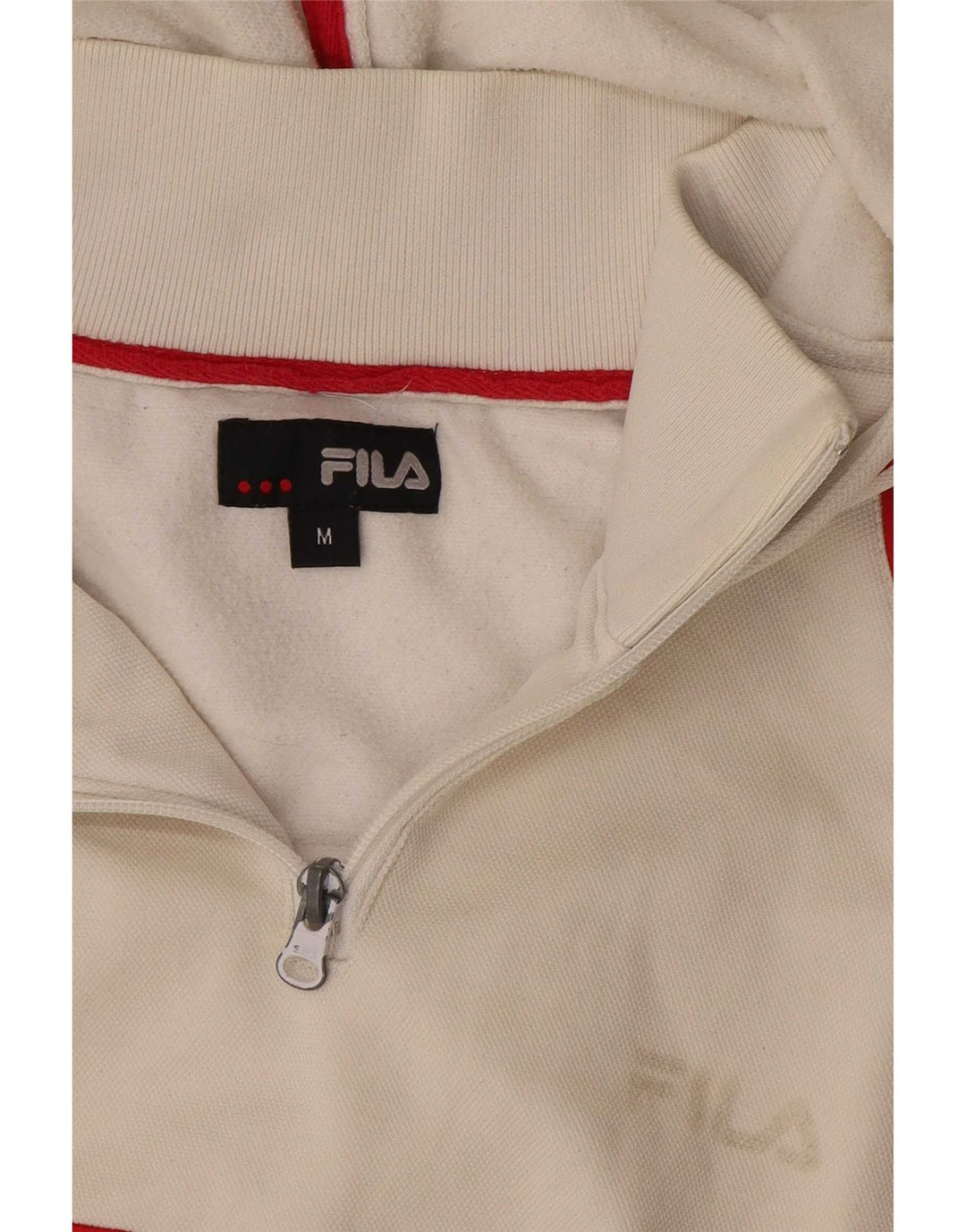 Fila Herren Kapuzenpullover mit grafischem Reißverschluss und Reißverschluss, Mittelweiß