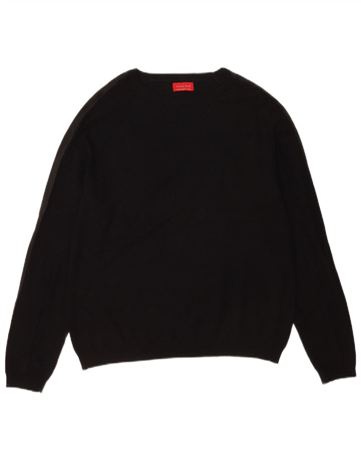 Zara Herren-Pullover mit U-Boot-Ausschnitt, Mittelschwarz