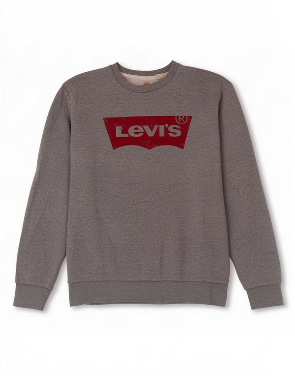 Levi's Herren-Sweatshirt mit Grafik, Größe S, graue Baumwolle