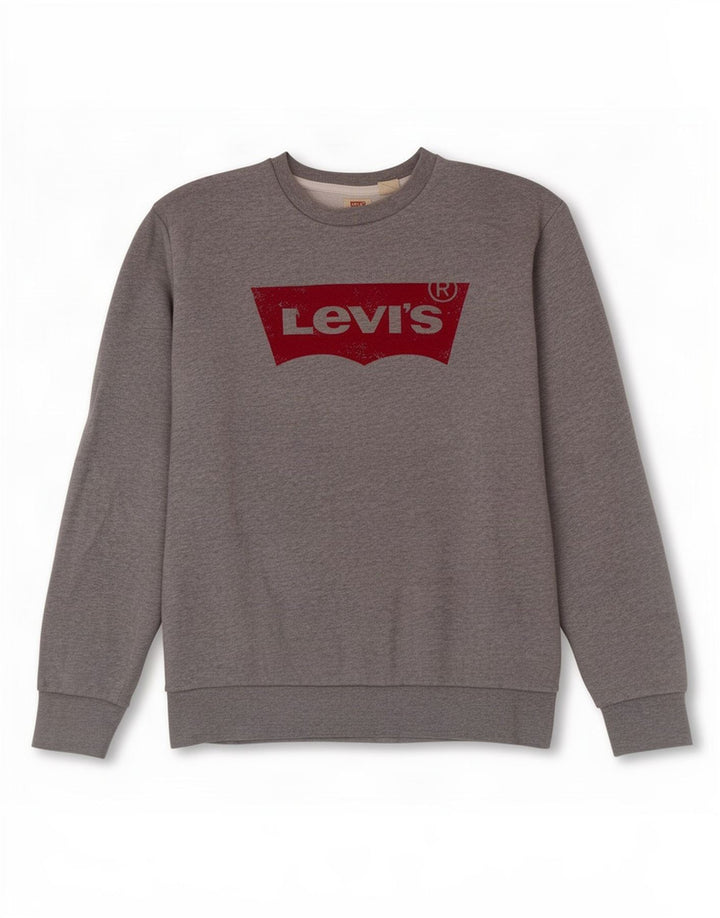 Levi's Herren-Sweatshirt mit Grafik, Größe S, graue Baumwolle