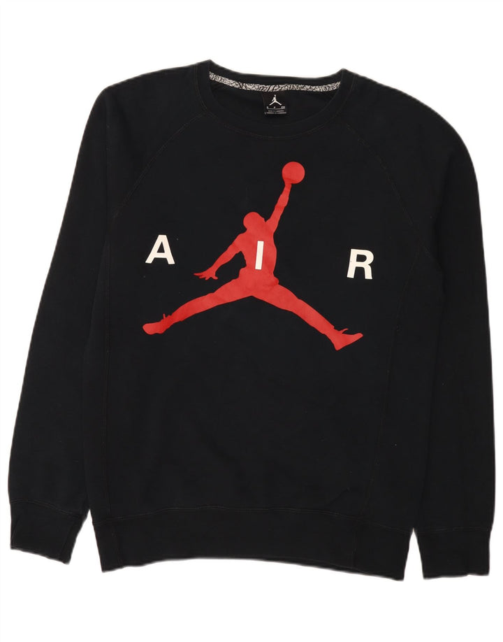 Jordan Herren-Sweatshirt mit Grafik, Größe S, schwarze Baumwolle