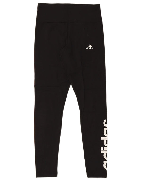 Adidas Damen Graphic Slim Fit Leggings UK 8/10 Small Schwarz Baumwolle