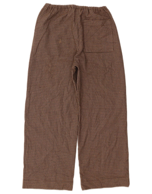 Gerade Freizeithose von Zara für Mädchen, 9–10 Jahre, W28, L22, brauner Hahnentrittmuster