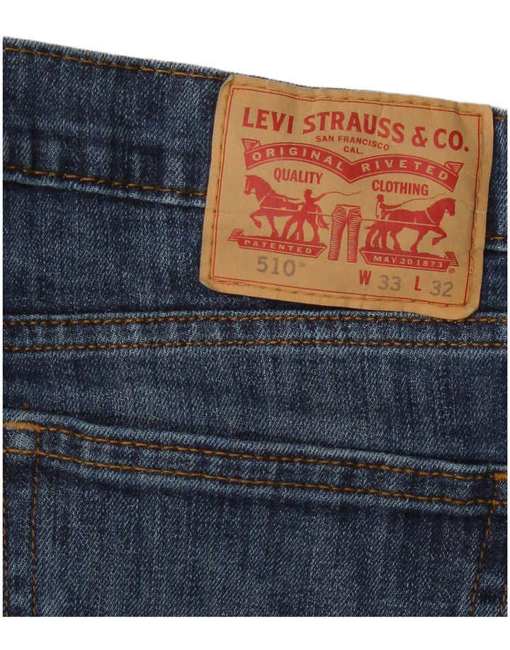 LEVI'S Herren 510 Skinny Jeans W33 L32 Blaue Baumwolle