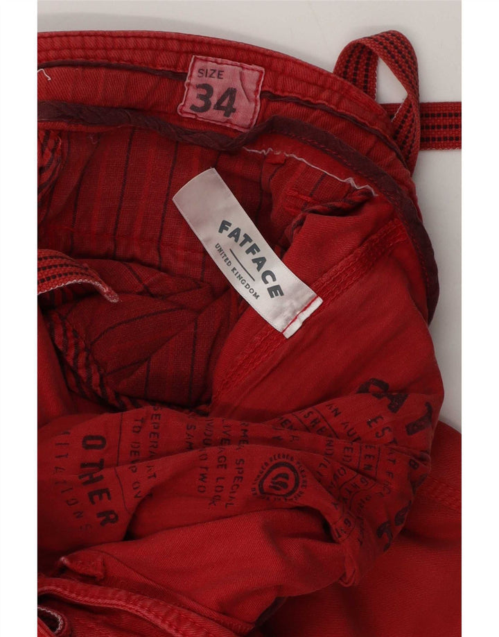 Fat Face Herren-Chinoshorts, Größe L, W34, rote Baumwolle