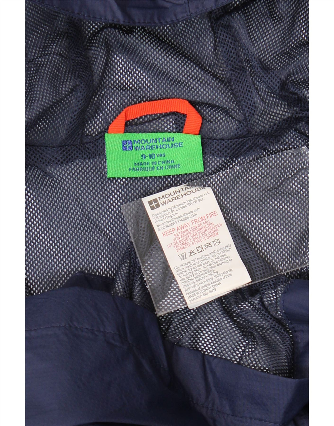 MOUNTAIN WAREHOUSE Jungen-Regenjacke mit Kapuze, 9–10 Jahre, marineblaues Nylon