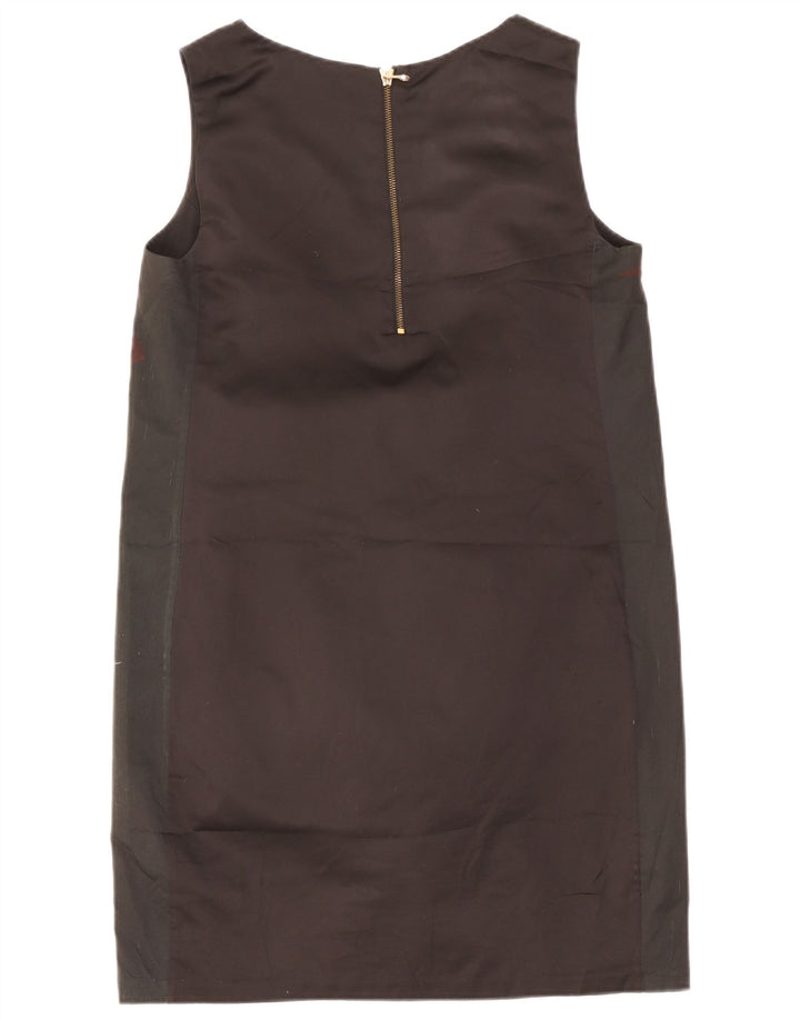 Grafisches Etuikleid für Damen von Ted Baker, Größe 4, groß, schwarzer Farbblock-Vogel