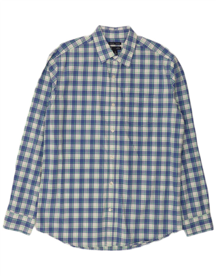 Gap Slim-Fit-Hemd für Herren, groß, blau kariert, Baumwolle