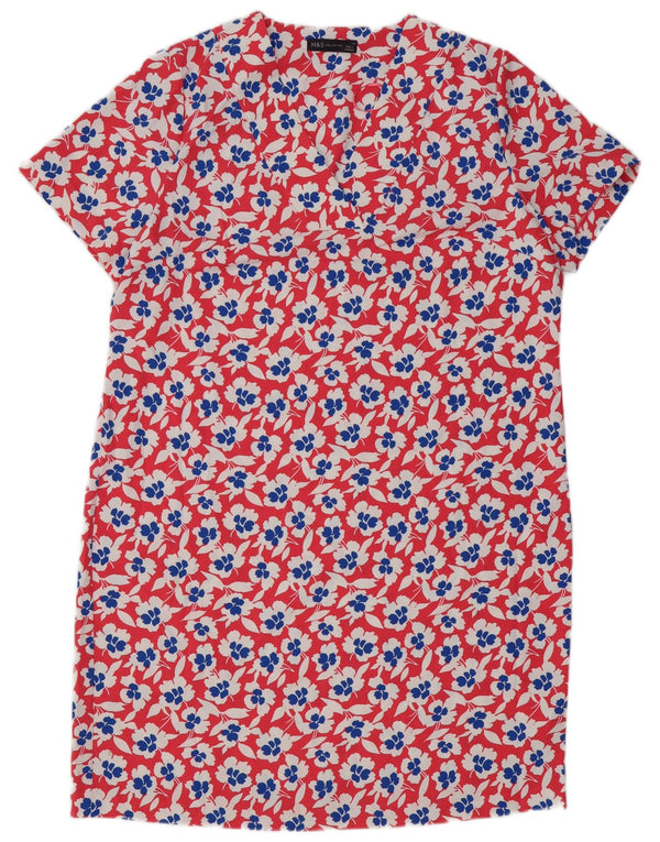 Marks & Spencer Damen-Etuikleid, UK 16, großes rotes Blumenmuster, Polyester