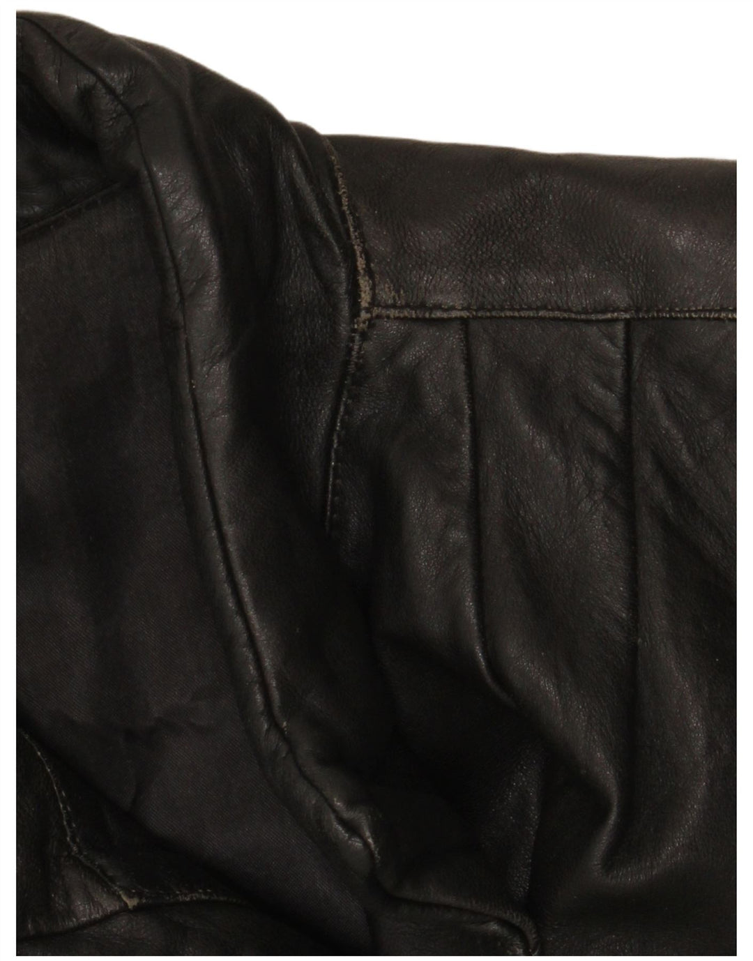 Vintage Damen Ledermantel IT 46 Großes schwarzes Leder
