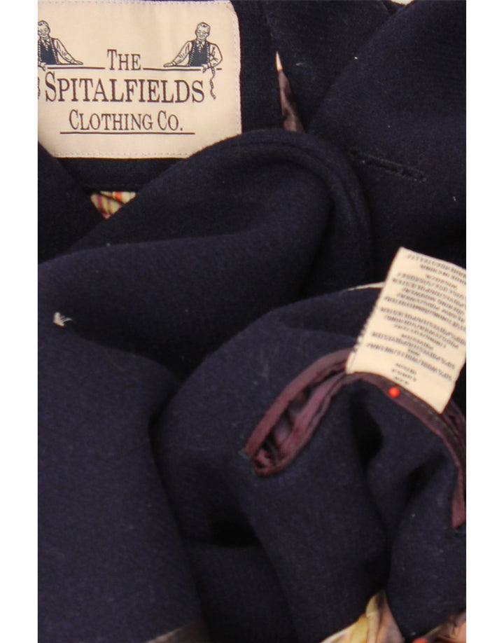 Vintage Herrenmantel UK 42 XL Marineblaue Wolle