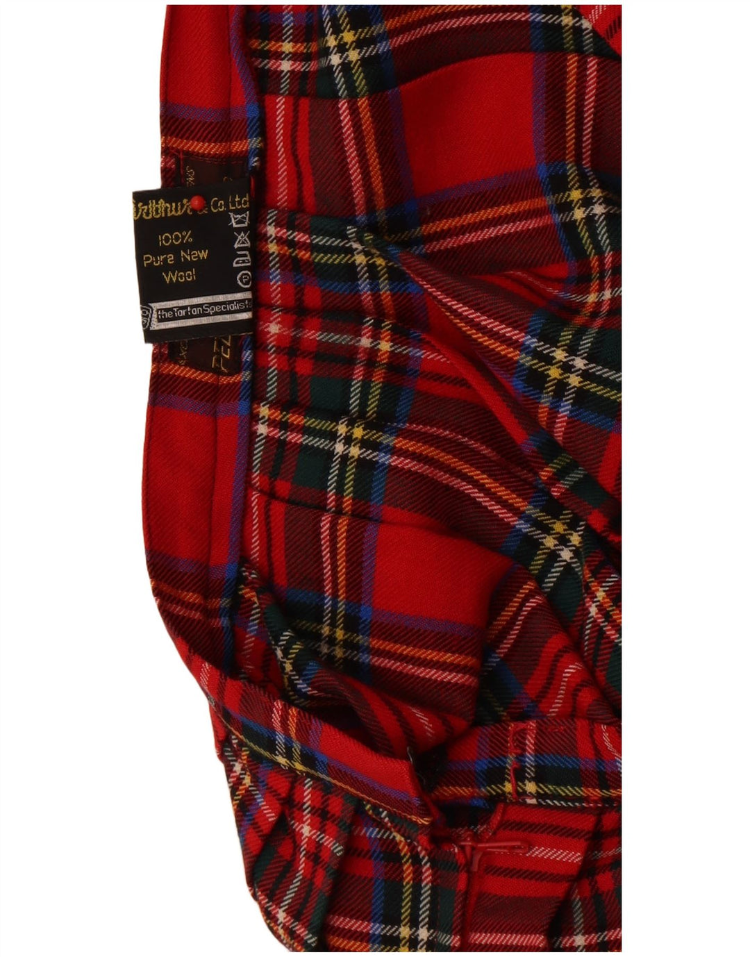 Vintage Damen Mini Faltenrock IT 44 Medium W26 Rot kariert Schurwolle