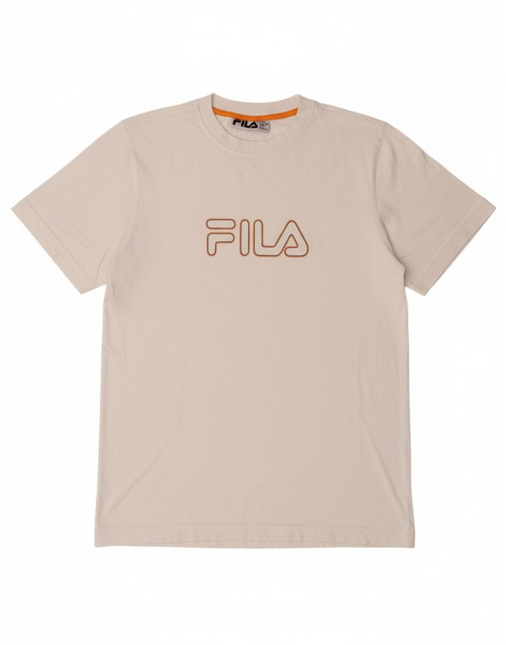 FILA Mens Graphic T-Shirt Top Small White Cotton