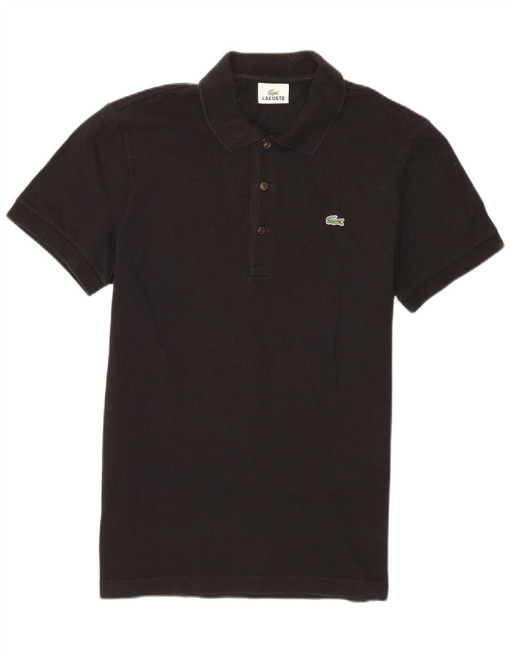 Lacoste Herren-Poloshirt, Größe 4, mittelgroß, schwarze Baumwolle