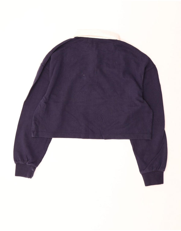 SUPERDRY übergroßes, kurzes Rugby-Poloshirt für Damen, UK 12, mittleres Marineblau