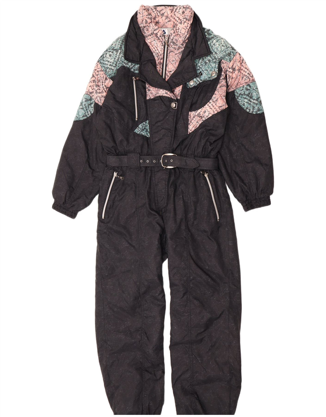 Fila Damen Skioverall IT 48 XL Schwarz Colourblock Polyamid