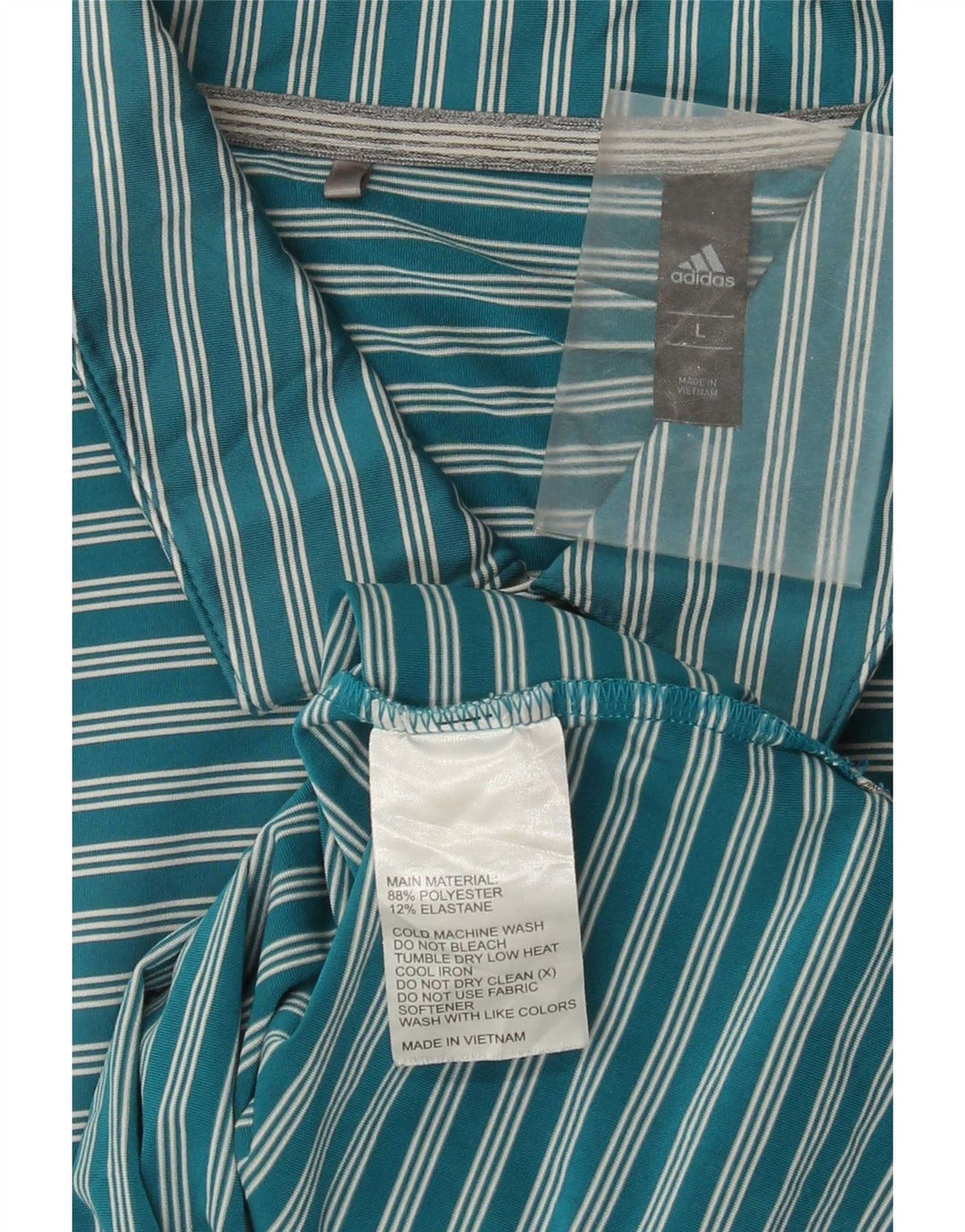 Adidas Herren-Poloshirt, groß, blau gestreift, Polyester