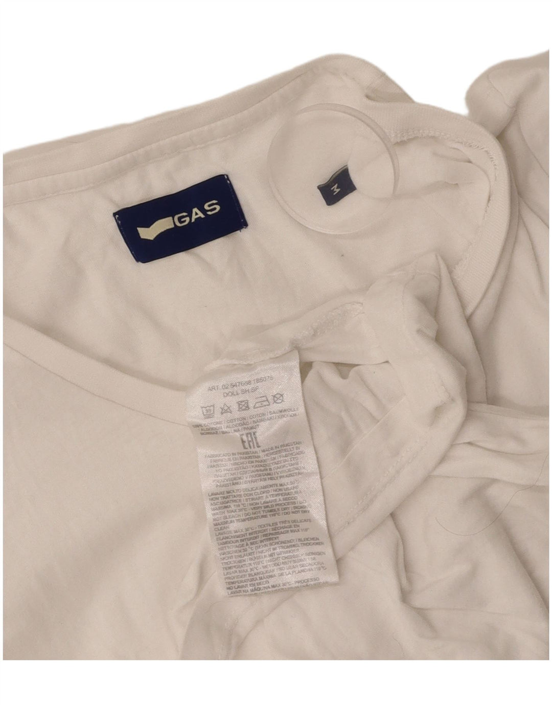 GAS Damen T-Shirt Top UK 12 Mittelweiße Baumwolle