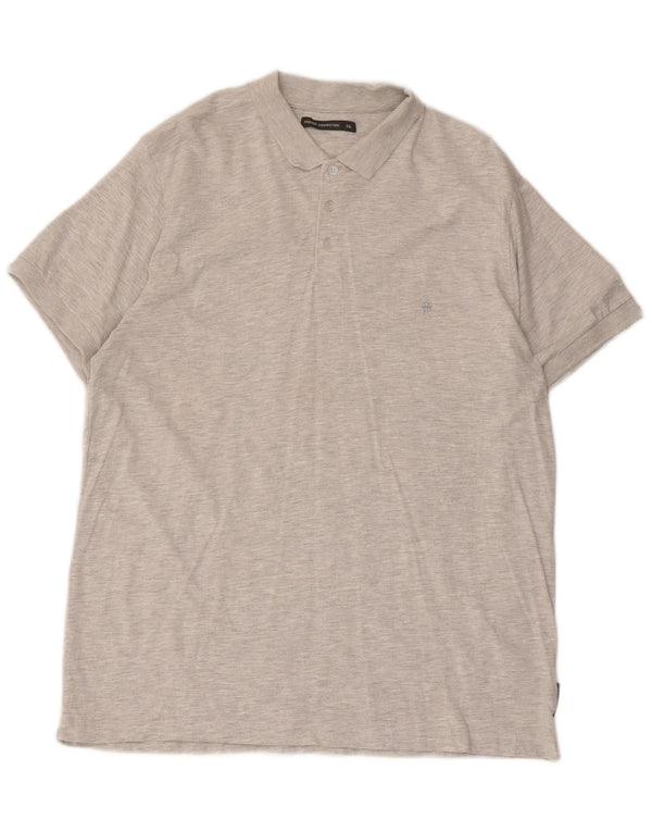 French Connection Herren-Poloshirt 2XL aus grauer Baumwolle