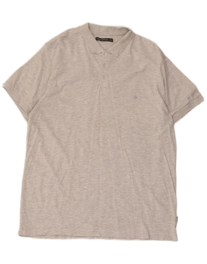 French Connection Herren-Poloshirt 2XL aus grauer Baumwolle