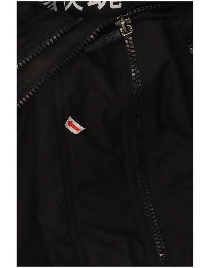 Superdry Herren-Windbreakerjacke mit Kapuze, UK 36, Größe S, Schwarz, Polyester