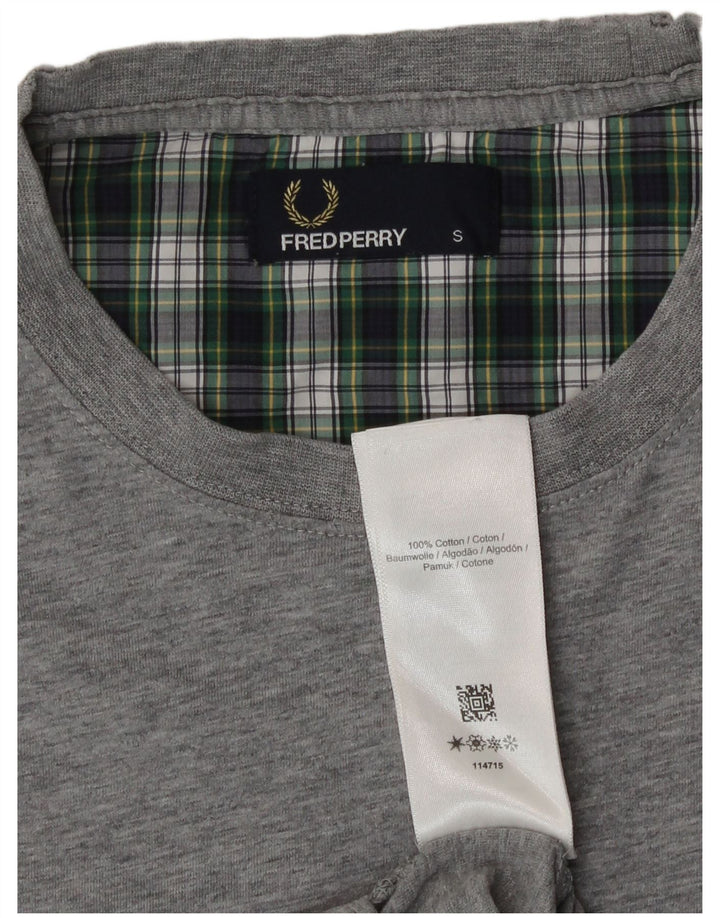 Fred Perry Herren T-Shirt Top Small Grau Baumwolle