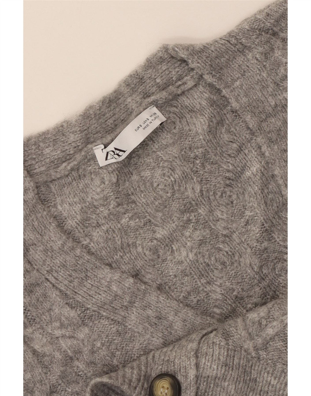 ZARA Damen Crop Oversized Cardigan Pullover UK 10 Small Grau