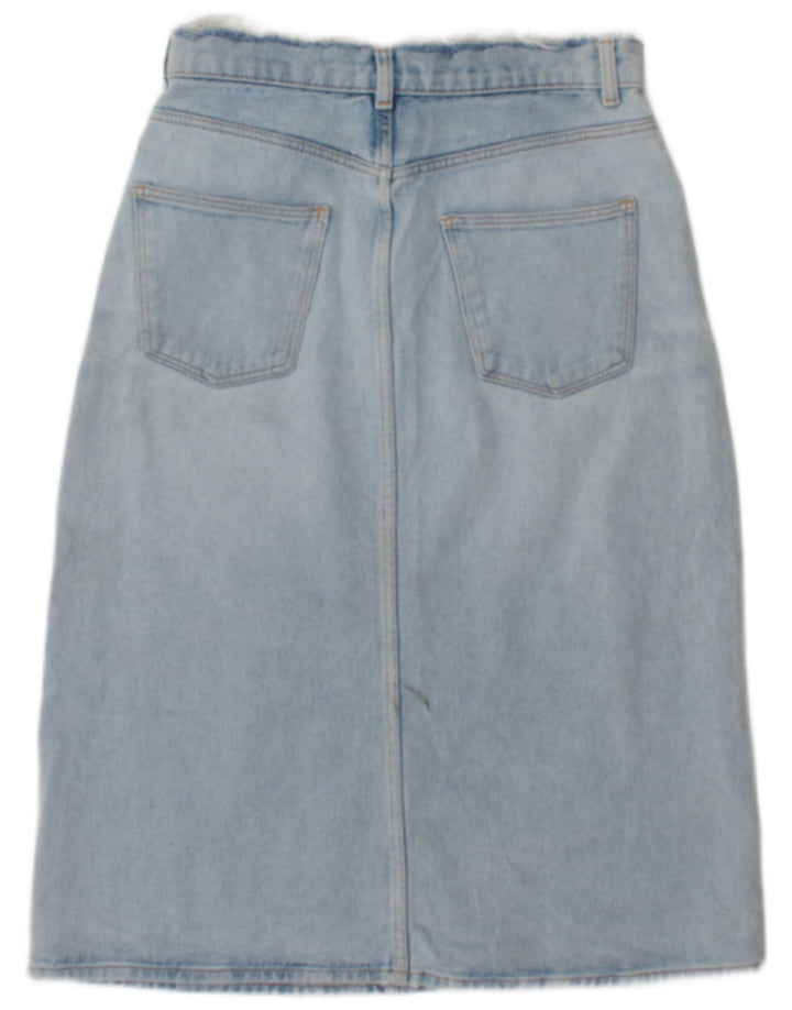 Zara Damen-Jeansrock mit hoher Taille, Größe S, W26, Blau