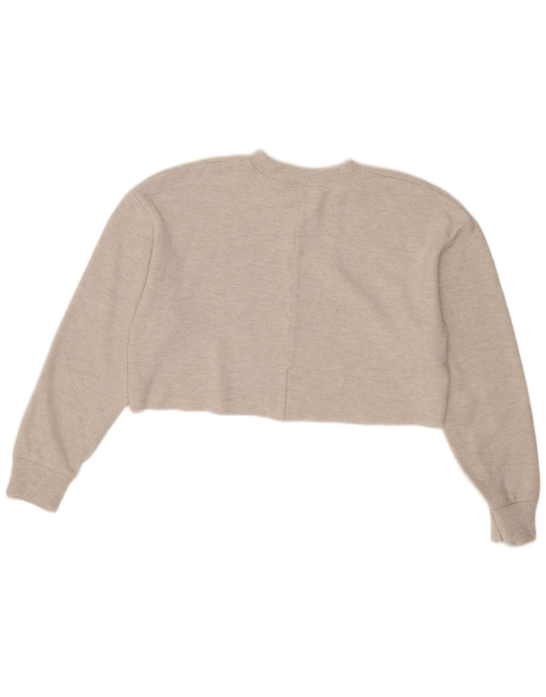 Zara Damen Crop Bluse Top UK 14 Medium Beige