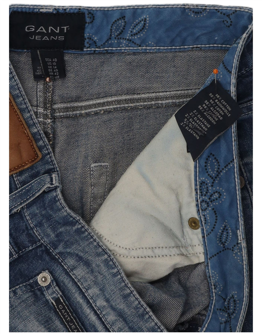 GANT Damen Jeansrock UK 14 Large W32 Blaue Baumwolle