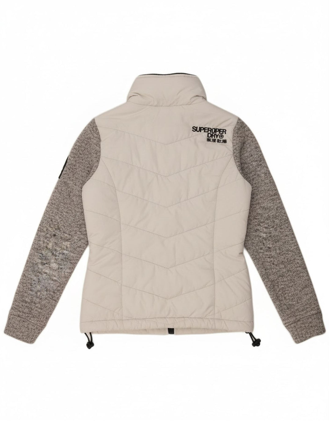 Superdry Wattierte Damenjacke mit Kapuze, UK 8, Größe S, Weiß, Farbblock
