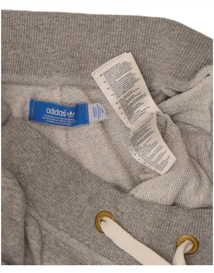 ADIDAS Damen Trainingshose Jogger UK 14 Mittelgrau gefleckte Baumwolle