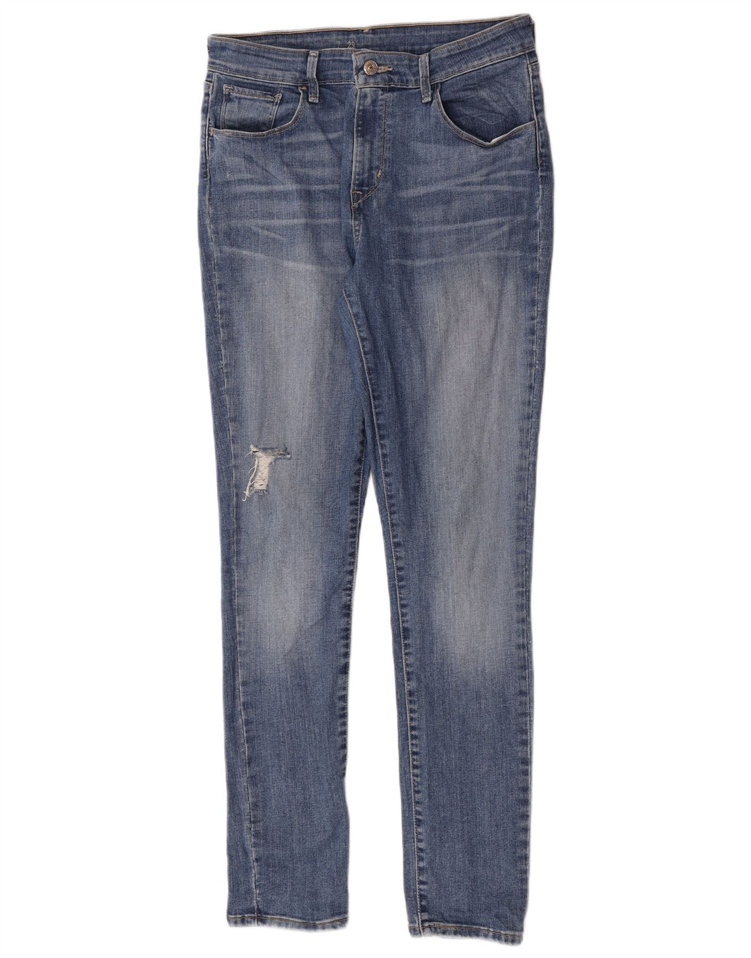 Levi's Damen Distressed Skinny Jeans W29 L30 Blaue Baumwolle