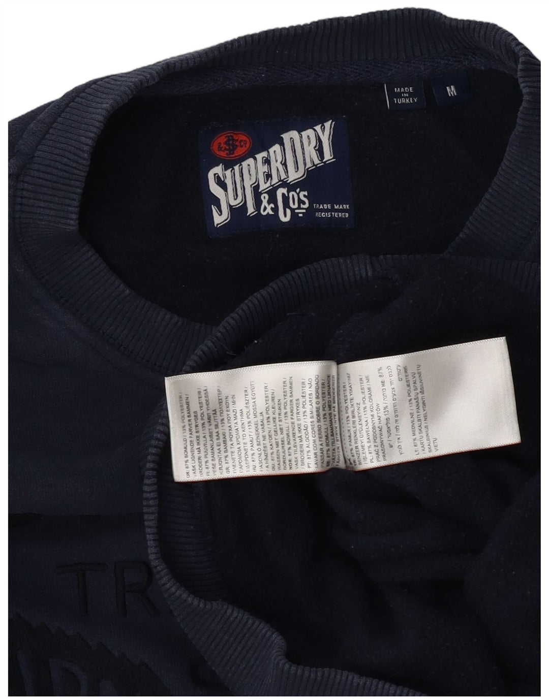 Superdry Herren Grafik-Sweatshirt-Pullover aus mittelblauer Baumwolle