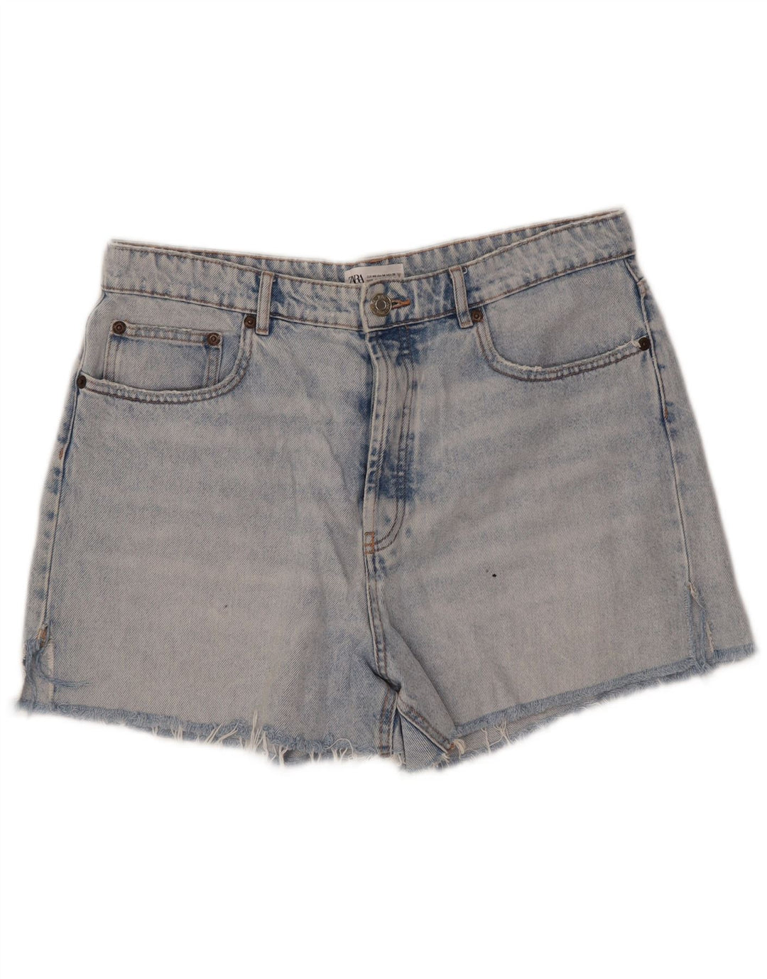 ZARA Damen Jeansshorts EU 46 2XL W36 Blau
