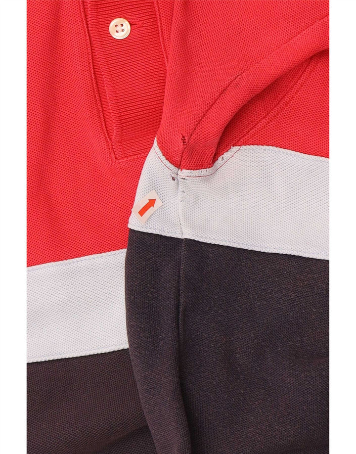 Hackett Herren-Poloshirt mit Grafik, groß, rot, Colourblock-Baumwolle
