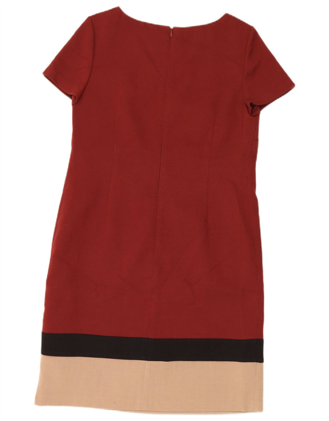 Marks & Spencer Damen Etuikleid UK 12 Mittelrotes Colourblock-Polyester